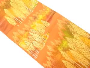 樹木模様織り出し　袋帯